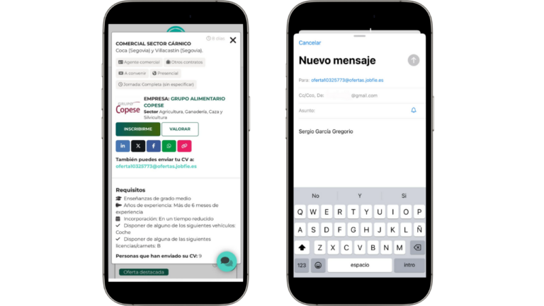 Enviar el CV a la empresa fácilmente por email