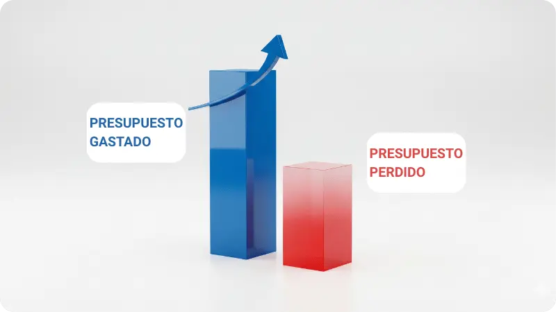 Presupuesto gastado" vs "Presupuesto perdido