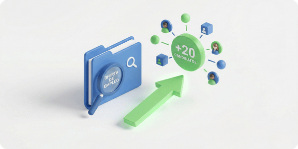 Gráfico de resultados del portal de empleo de Acalerte mostrando alta participación de candidatos.