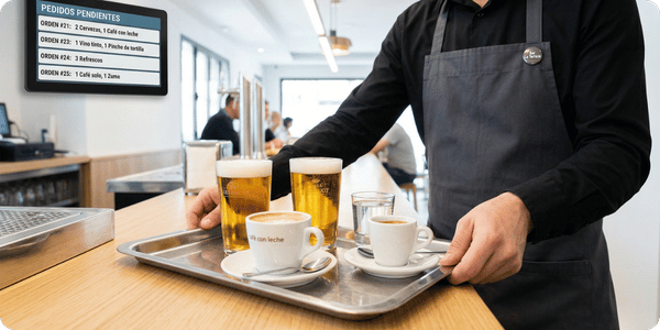 Salida de bebidas organizada gracias a la digitalización procesos hostelería.